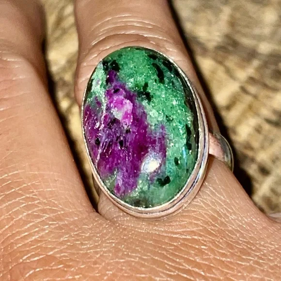 Saualpite Ruby Zoisite Statement Ring Size 8 - Picture 12 of 14